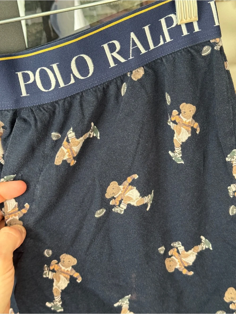 Polo Ralph Lauren teddy bear boxer shorts football navy